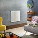 Hudson Reed Radiateur design horizontal – Blanc – 63,5 x 63 cm – Sans thermostat - Câblé - Cache câble – Delta – ECOSO
