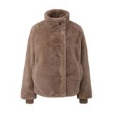 comma faux fur jas - lichtbruin