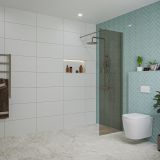 Fortifura Galeria inloopdouche - 60x200cm - rookglas - wandarm - PVD - geborsteld gunmetal (antraciet)