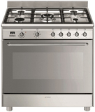 Smeg Concert CG90X2 - Vrijstaand fornuis - Gaskookplaat - RVS