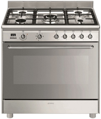 Smeg Concert CG90X2 - Vrijstaand fornuis - Gaskookplaat - RVS