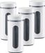 Zeller Voorraadpot Keuken - 4 Stuks - Metaal - Wit - 1200 ml - Met Venster