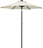 vidaXL Parasol met LED-verlichting 200x211 cm aluminium zandkleurig