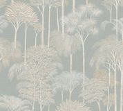 A.S. Création Vliesbehang Botanisch Palmboom Crème Groen Wit Metallic 53cm x 1005cm