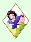 Komar Disney muurschildering Snow White & Dopey | kinderkamer, babykamer, decoratie, kunstdruk | zonder lijst | WB082-30x40 | Grootte: 30 x 40 cm (breedte x hoogte)