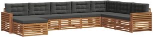 vidaXL Hoek loungeset 8-delig Acacia Hout Naturel et Anthracite