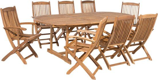 MAUI Tuinset voor 8 Personen - Acaciahout - Lichte Houtkleur
