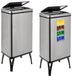 WELL HOME 2 x Slimme vuilnisbakken 50 L, Grijs, Staal