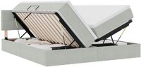 vidaXL LED-opbergbed met matras, lichtgrijs, 200 x 200 cm, fluweel