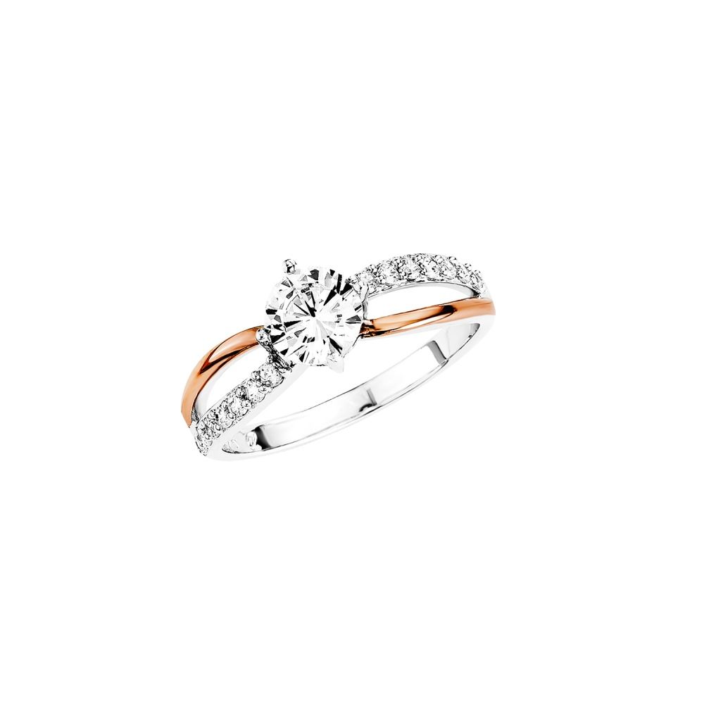 amor Ring voor dames, sterling zilver 925, zirkonia (synth.) - Wit