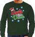 Bellatio Decorations Foute Drank Foute Drank Kersttrui sweater - Santa is a little drunk - groen - voor heren - kerstkleding / kerst outfit M
