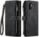 CaseMe C30 Hoesje Geschikt voor Samsung Galaxy A36 | Wallet Zipper Book Case met Pasjeshouder | Beschermhoes met Portemonnee | Zwart