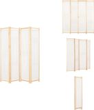 vidaXL Kamerscherm met 4 panelen 160x170x4 cm stof crème