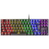 Mars Gaming MK80 Zwart, Frans Taal, Mechanisch Gaming Toetsenbord TKL FRGB, Antighosting, Switch Mechanische Bruin