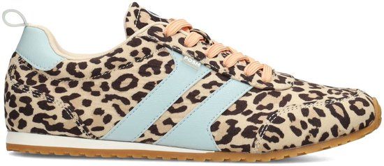 POSH by Poelman MAXINE Dames Sneakers - Beige met dierenprint