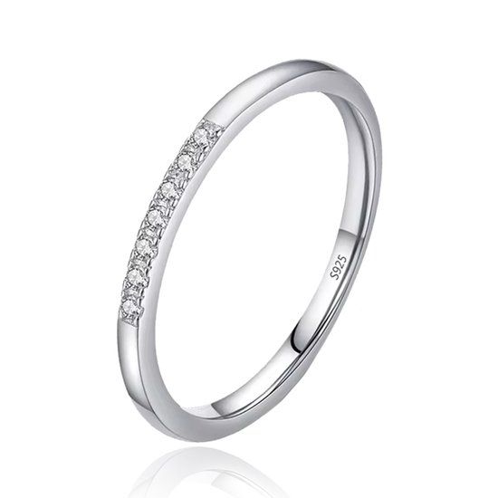 Elenza AMS Elenza Sterling .925 Zilveren Band Ring met Subtiele Zirkonia's-18mm