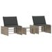 VidaXL 368427 Lounge Stoel Gecapitonneerde Zitting Polyrattan, Staal, Gehard Glas Grijs