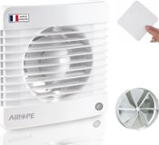 Airope Silenta 100 afzuigventilator, 100 mm, met terugslagklep, muggennet, 7W, 26 dBA, geruisloos, voor wandmontage, geschikt voor badkamer/keuken/toilet
