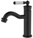 Leeds robinet de lavabo, design rétro, noir, pour la salle de bain