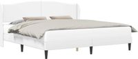 vidaXL Bedframe met hoofdeinde Wit 200 x 200 cm Kunstleer