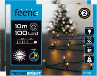 Feeric lights & Christmas Feeric lights Kerstverlichting - 2x - warm wit - 10 meter - 100 led lampjes - groen snoer