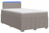 vidaXL Boxspringbed met matras, taupe, 120 x 190 cm, gestoffeerd