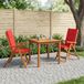 vidaXL 3-delige tuinset - 2-zits - Rood - Massief Acacia Hout