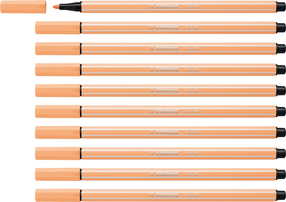 Stabilo Pen 68 - Premium Viltstift - Pastel Oranje - Doos 10 stuks