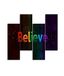 Homemania Wandfoto, 4-delig, citaat van Living, Room, meerkleurig, van MDF, 76 x 0,3 x 50 cm