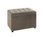 HAKU Coffre anthracite, MDF, tissu textile - L 58 cm x H 42 cm x P 39 cm, Art Déco