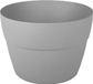 EDA Balkon plantenpot/bloempot kunststof grijs D30 x H21 cm - 8 liter - 2 stuks