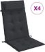 vidaXL Stoelkussens Hoge Rug Oxford Stof Zwart 2 stuks