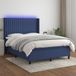 Maison Exclusive - Lit boxspring avec matelas et éclairage LED, bleu, 140x190 cm, textile