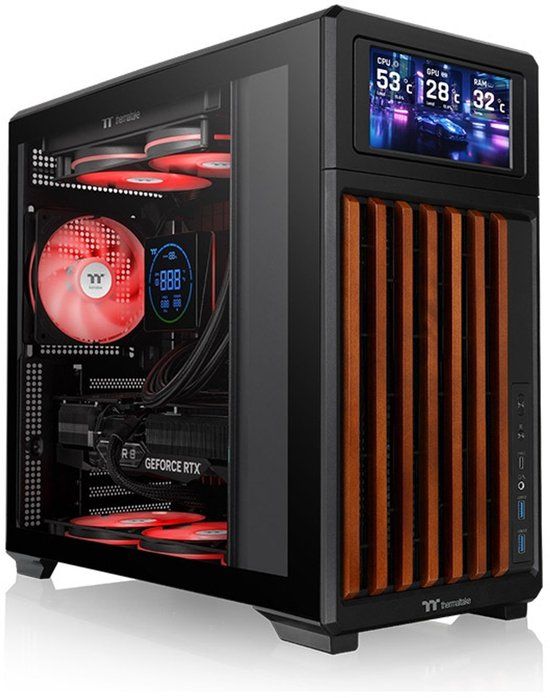 Thermaltake TR300 WS Midi Tower Zwart, Hout