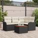 vidaXL Banc de jardin 5 pièces Noir Polyrattan