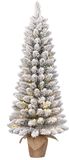Black Box Trees Gerlos kerstboom met burlap groen frosted 30L TIPS 70 battery operated en timer - h75xd36cm