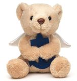 Uni-Toys - Beschermengel teddybeer met blauw anker - pluche - 13 cm (hoogte) - pluche dier, knuffeldier