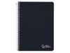 Liderpapel Notitieboek met spiraalbinding, A4, hardcover, 80 uur, 90 g, horizontaal gelinieerd, met zwarte rand