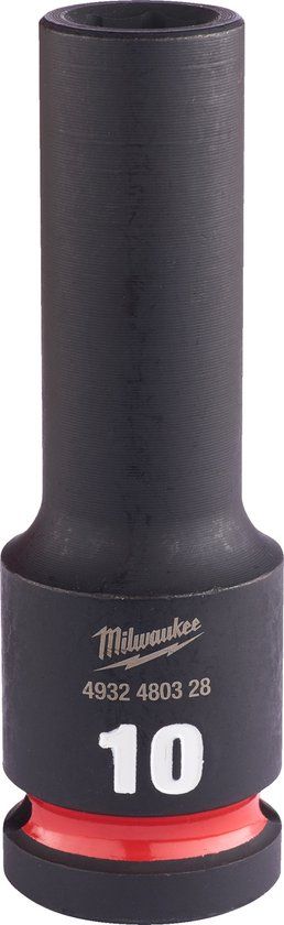Milwaukee SHOCKWAVE Lange Krachtdop - 10 mm - 1/2" - 4932480328