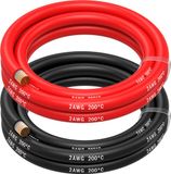 MMOBIEL 2 AWG Siliconen Elektrische Draad - 2 Gauge (33,6mm²) Vertinde Koperkabel - 2 Aparte Draden Rood & Zwart Elk 1,5 m