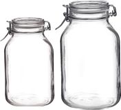 Bormioli Rocco Set van 2x stuks weckpotten/inmaakpotten met beugelsluiting 1,5 liter - 3 liter - Voorraadpotten
