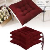 Unyqoos® Set van vier comfortabele zitkussens met antislipbanden voor binnen en buiten, rouge