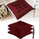 Unyqoos® Set van vier comfortabele zitkussens met antislipbanden voor binnen en buiten, rouge