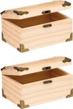 Glorex Hobby 4x pièces boîtes en bois couvercle rond 15 x 9,5 cm