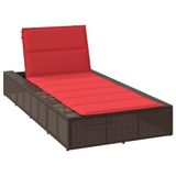 VidaXL Lounge tuinstoel met gecapitonneerde zitting van polyester in rood
