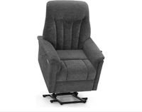 Mcombo Fauteuil relax électrique avec aide au relevage - Inclinaison 145° - Coussin d'assise en mousse 35D - Tissu chenille - Gris