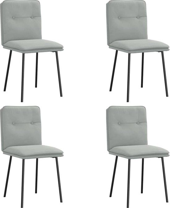 vidaXL Eetkamerstoelen 4 st fluweel lichtgrijs