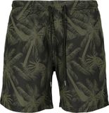 Urban Classics Pattern Swim Shorts Palm Zwembroek zwart-olijf S