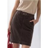 STREET ONE Kniehoge rok van corduroy met gespdetails