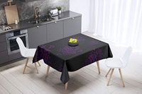 Bonamaison Tafelkleed, Anti-Mold, Sneldrogend, Waterdicht, 100% Polyester Tafellaken, Paars, zwart, 140 x 140 Cm